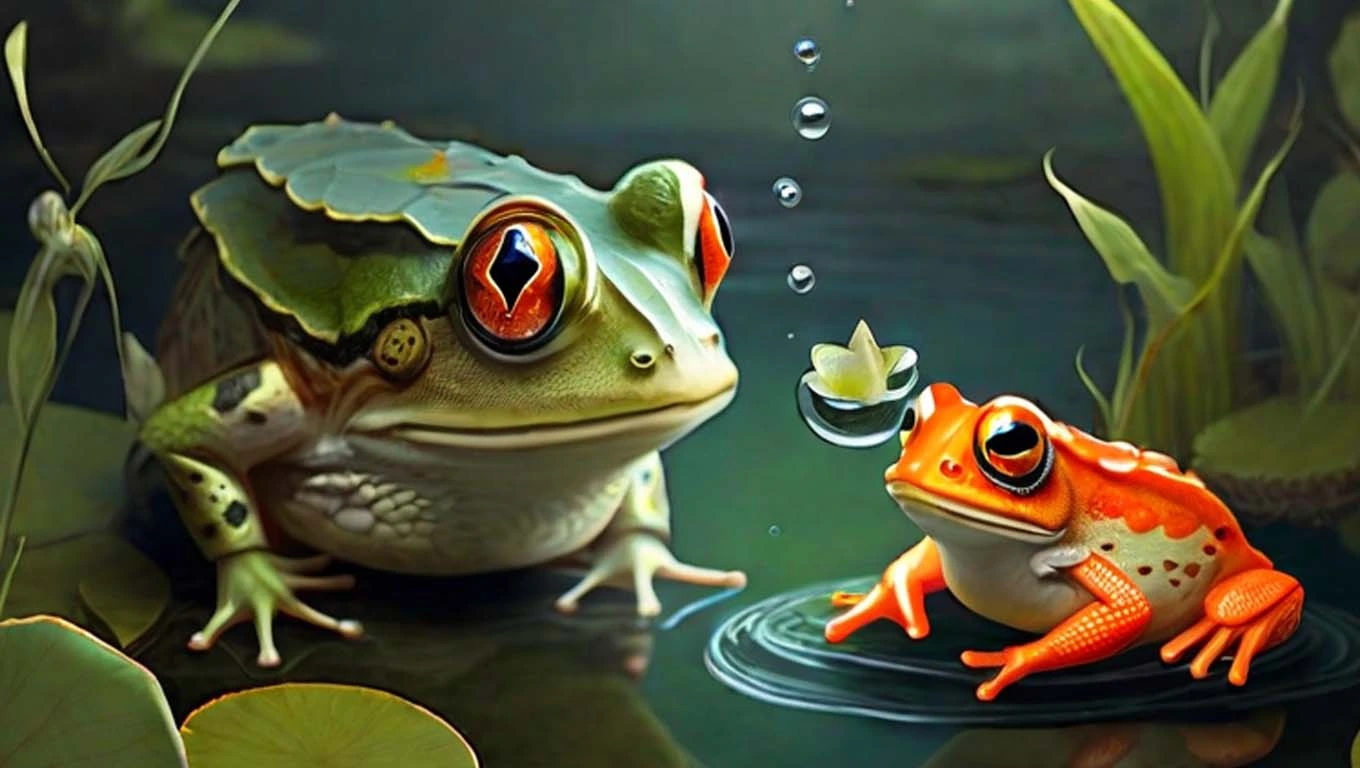 Two Fishes And A Frog Story 1