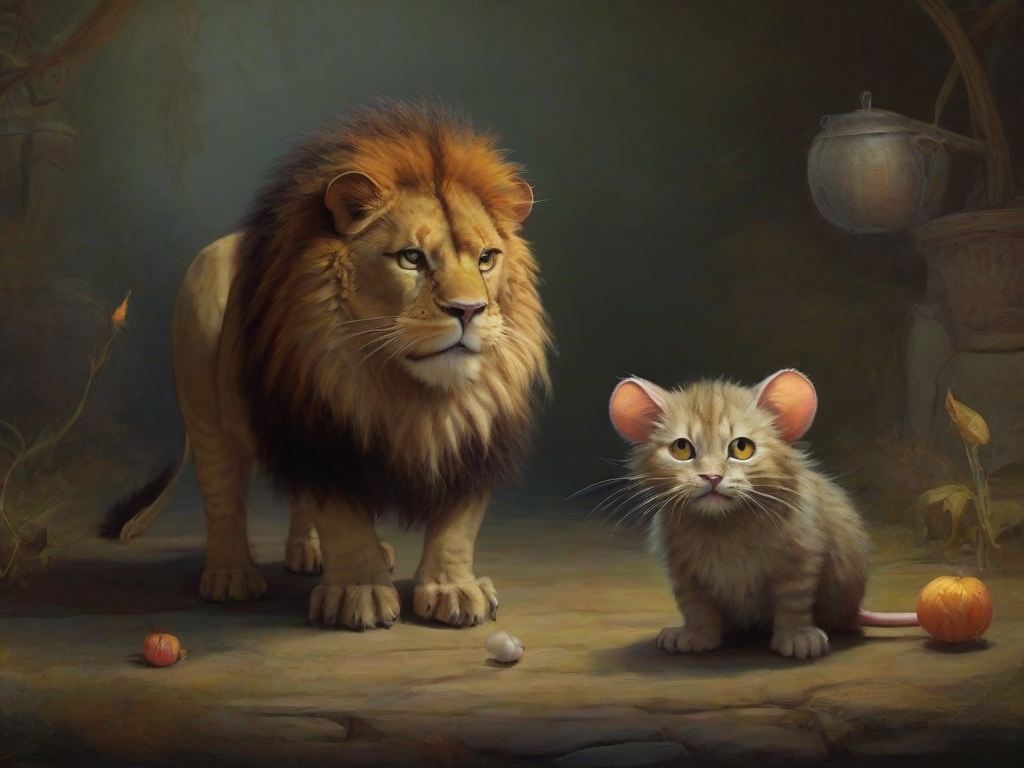 Lion Cat And Mouse Story