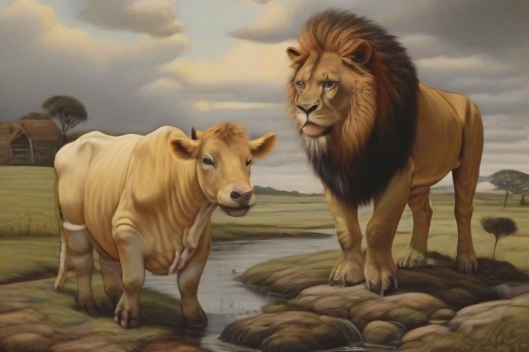 The Lion And The Cow Story